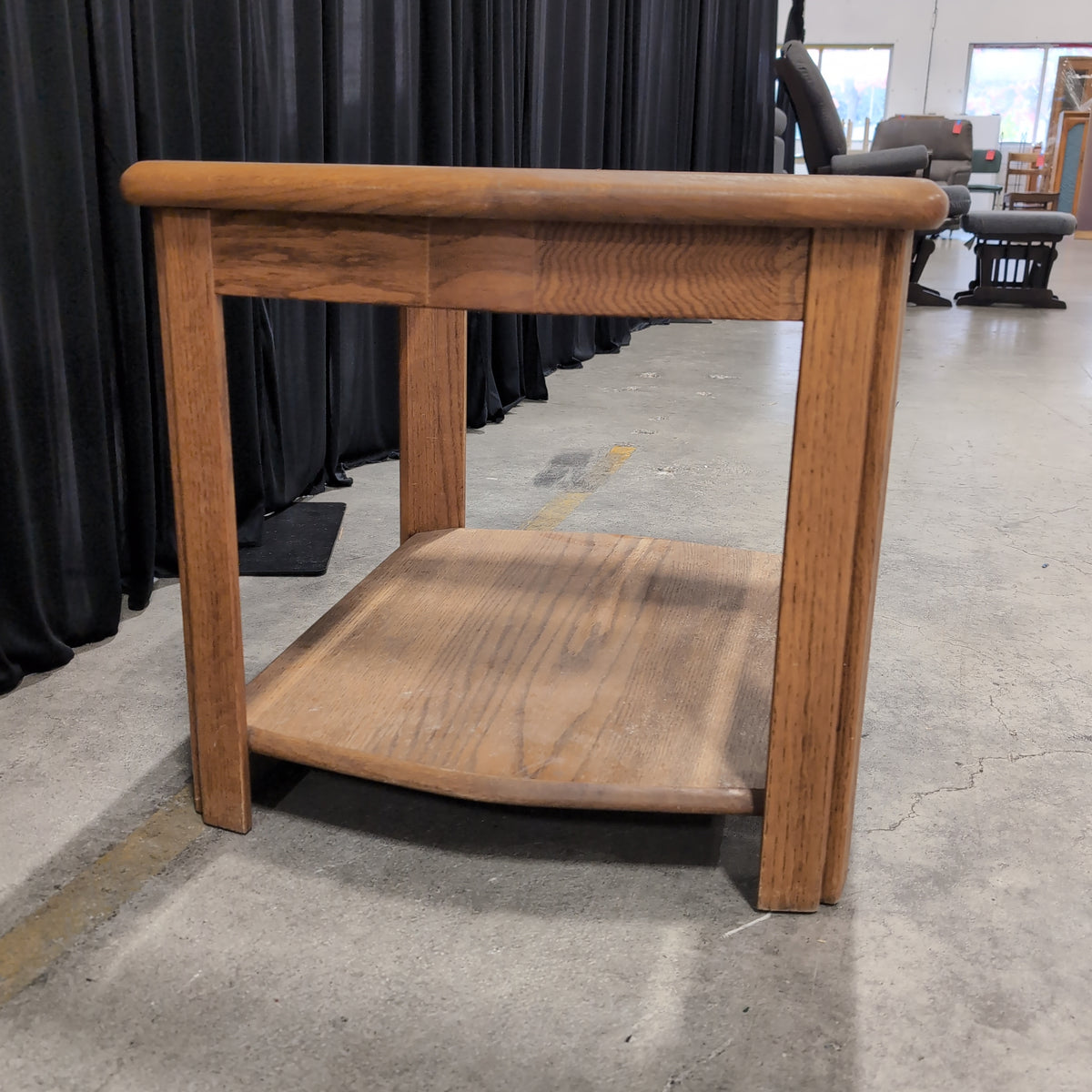 Dark Wood Chinoiserie Style Square End Table with Glass Top