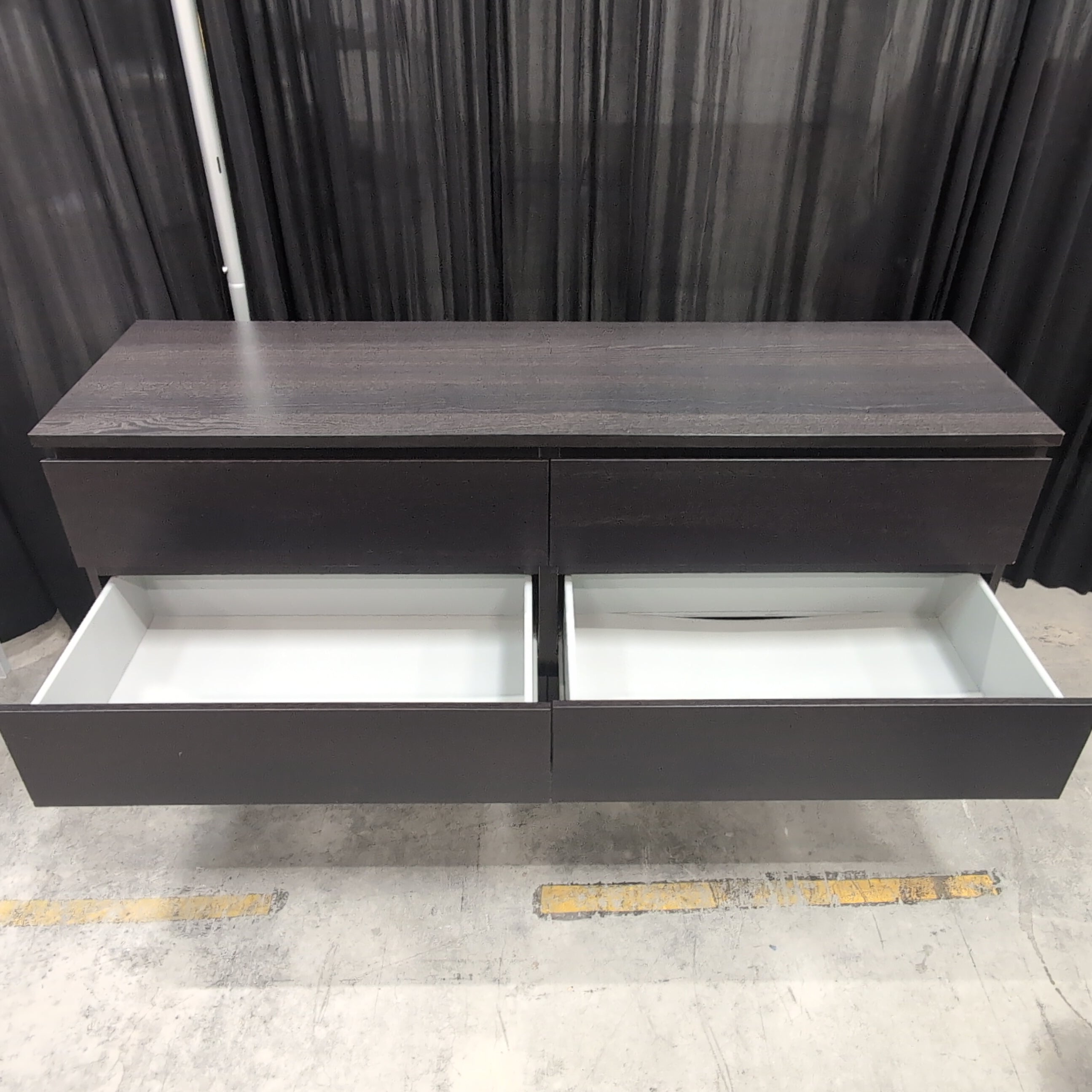 Dark Wood Modern Six-Drawer Dresser