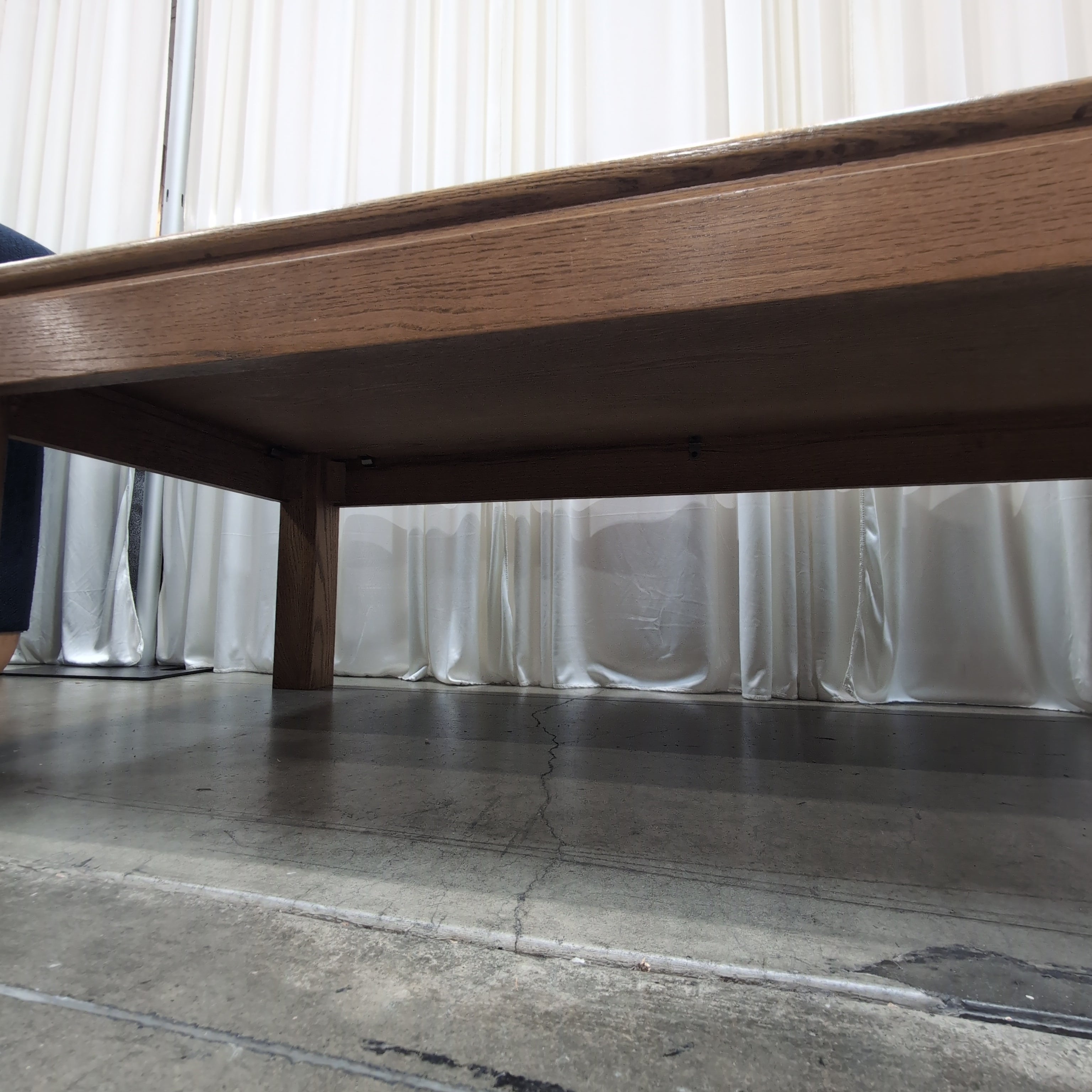 Light Brown Wood Rectangular Coffee Table