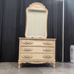 French Provincial Style Three-Drawer Dresser with Ornate Hardware