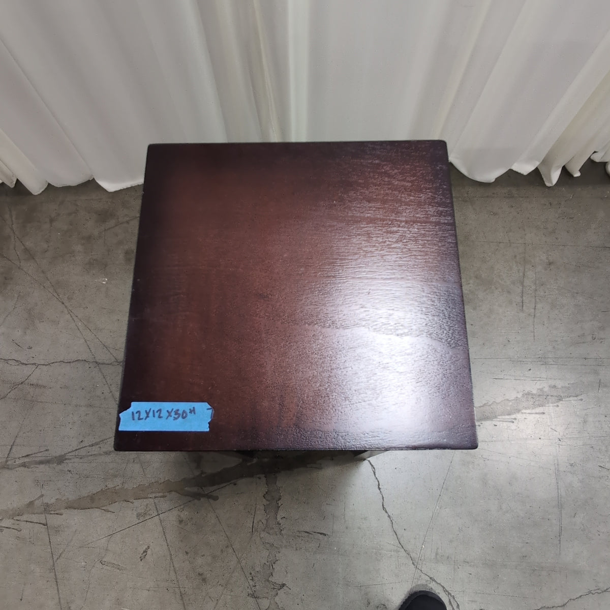 Dark Cherry Wood End Table with Storage Drawer
