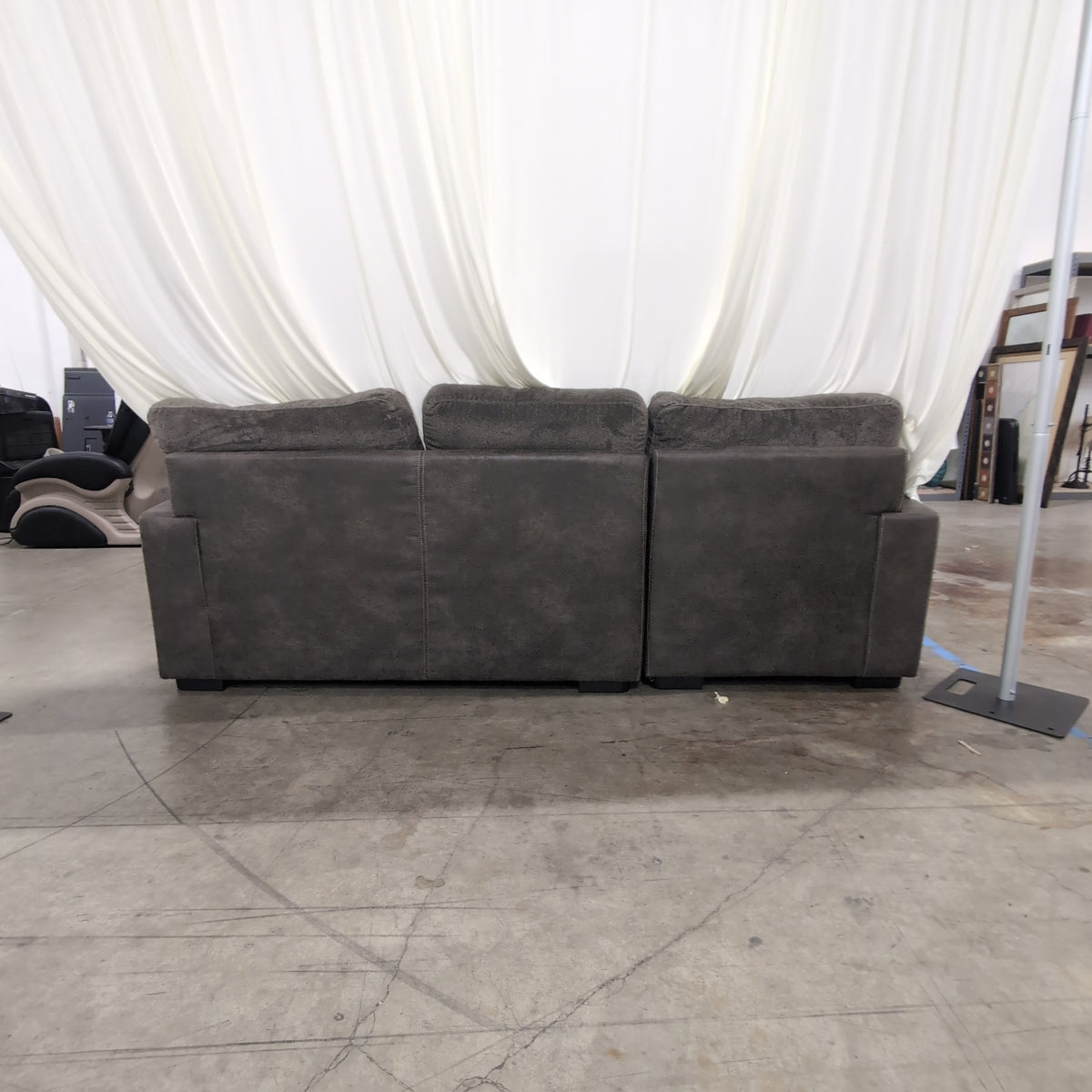 Dark Gray Fabric L-Shaped Sectional Couch