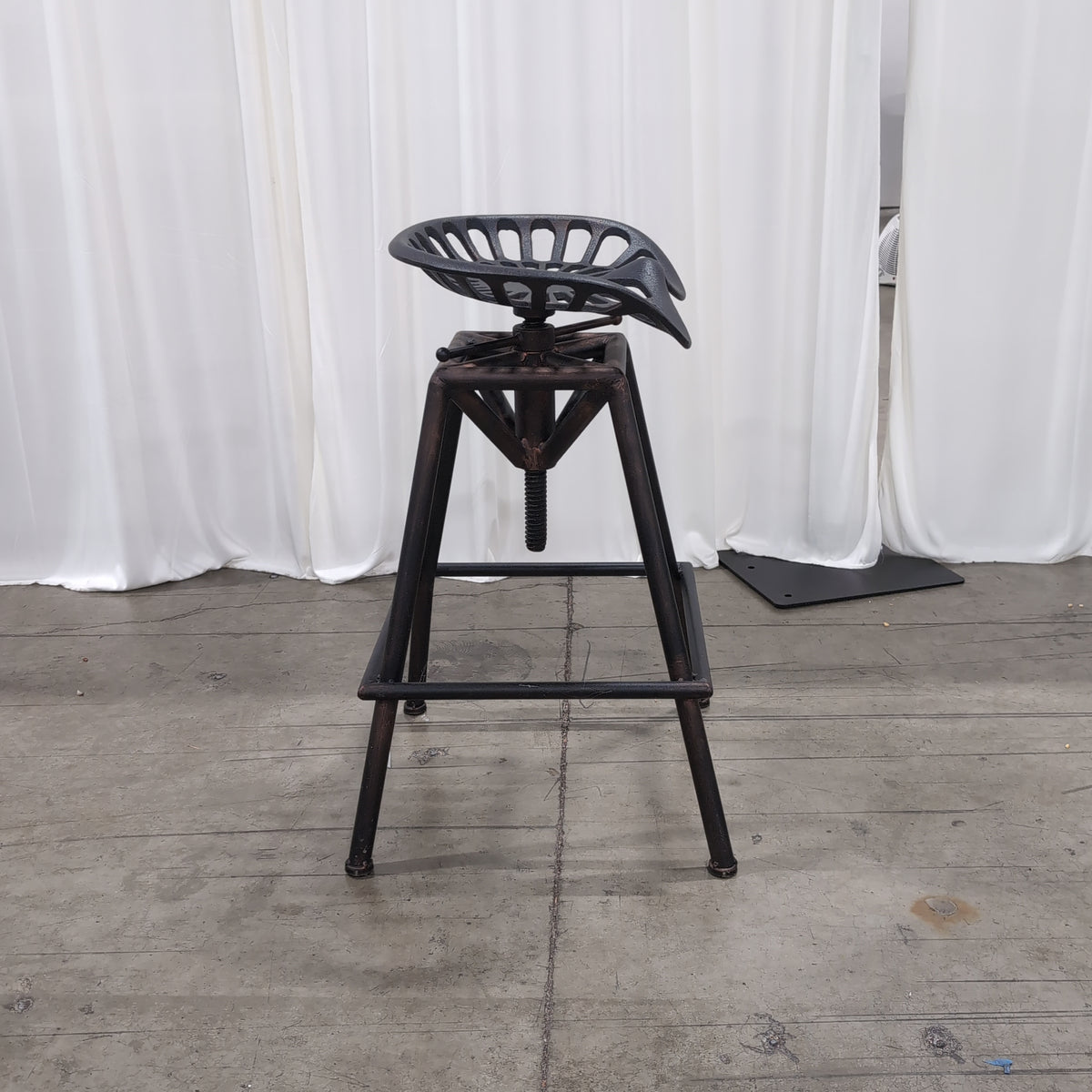 Black Industrial Adjustable Tractor Seat Stool