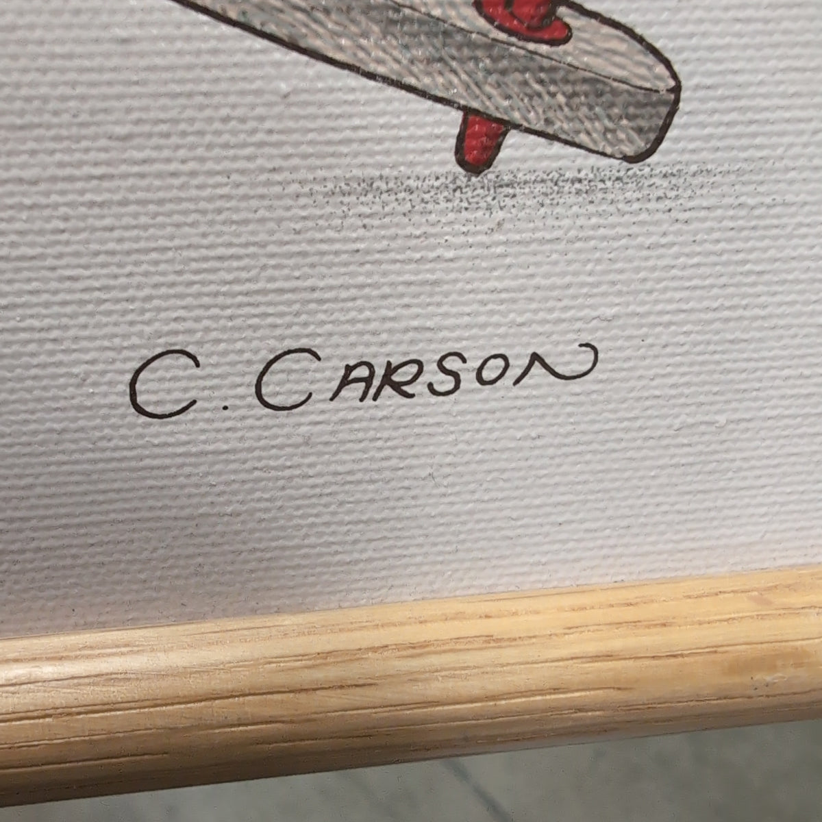 C. CARSON Teddy Bear Nursery Print in Light Wood