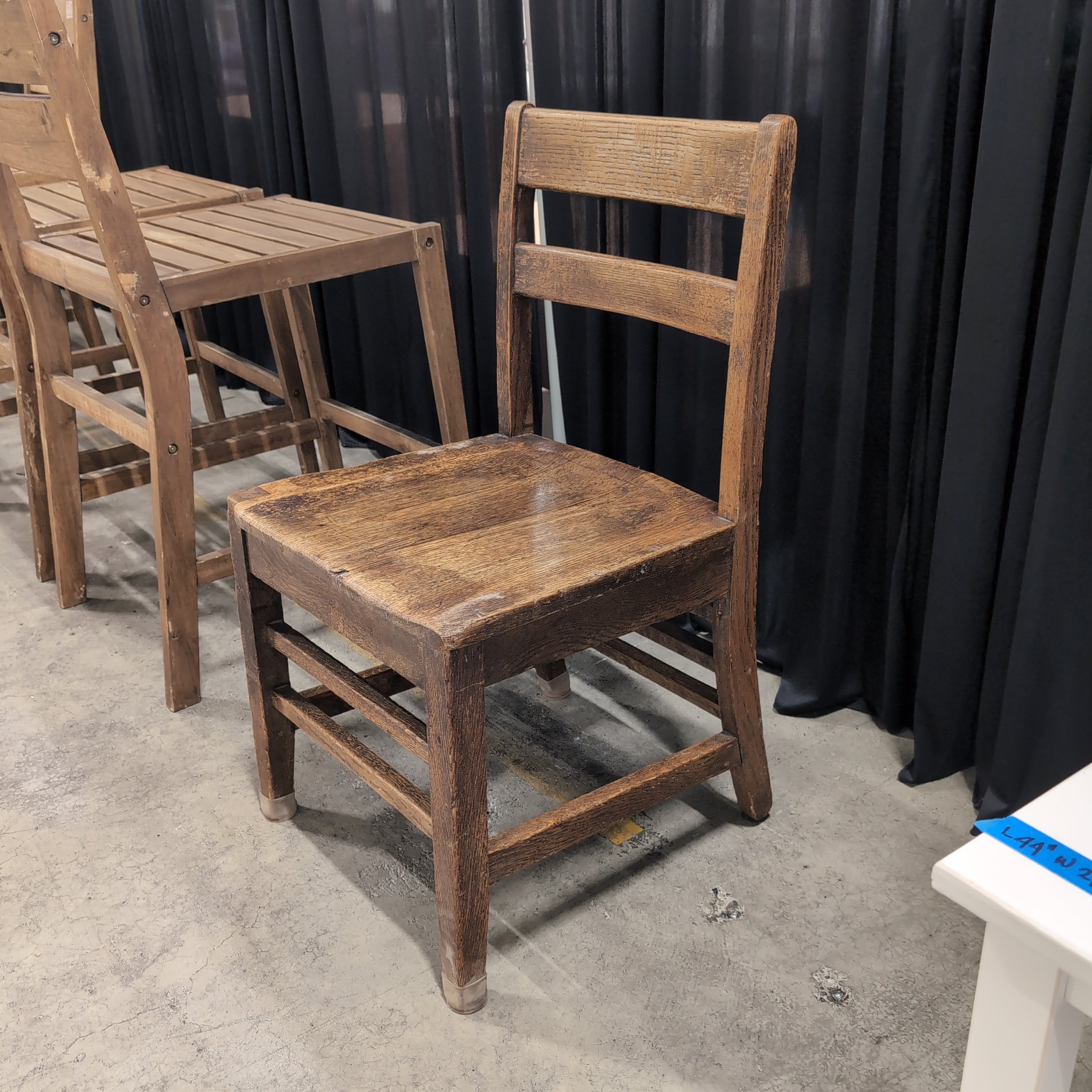 Rustic Brown Wood Slat Back Chair