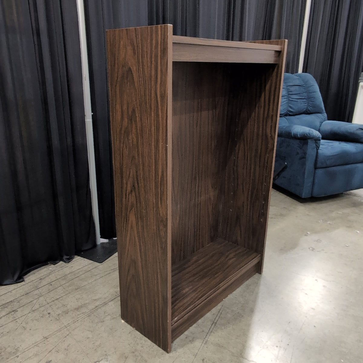 Brown Single Shelf Bookcase in Wood-Look Laminate