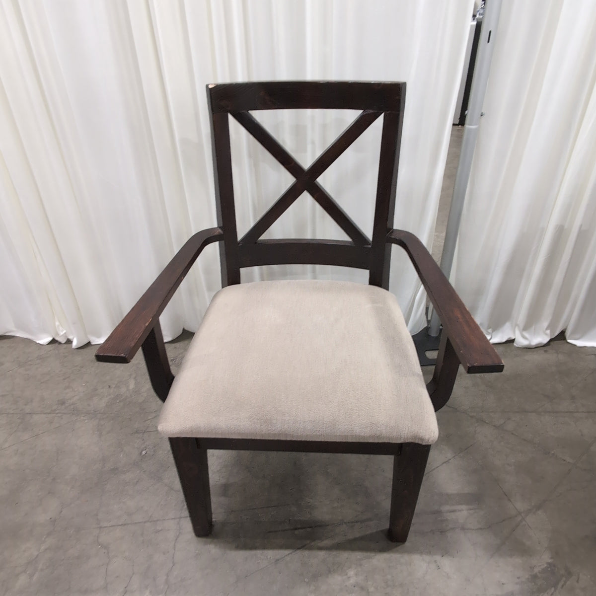 Dark Stained Wood Dining Table with Extension Mechanism