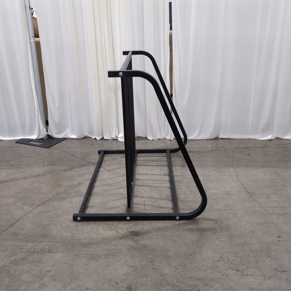 Dark Metal Frame Console Table with Wood-Look Top