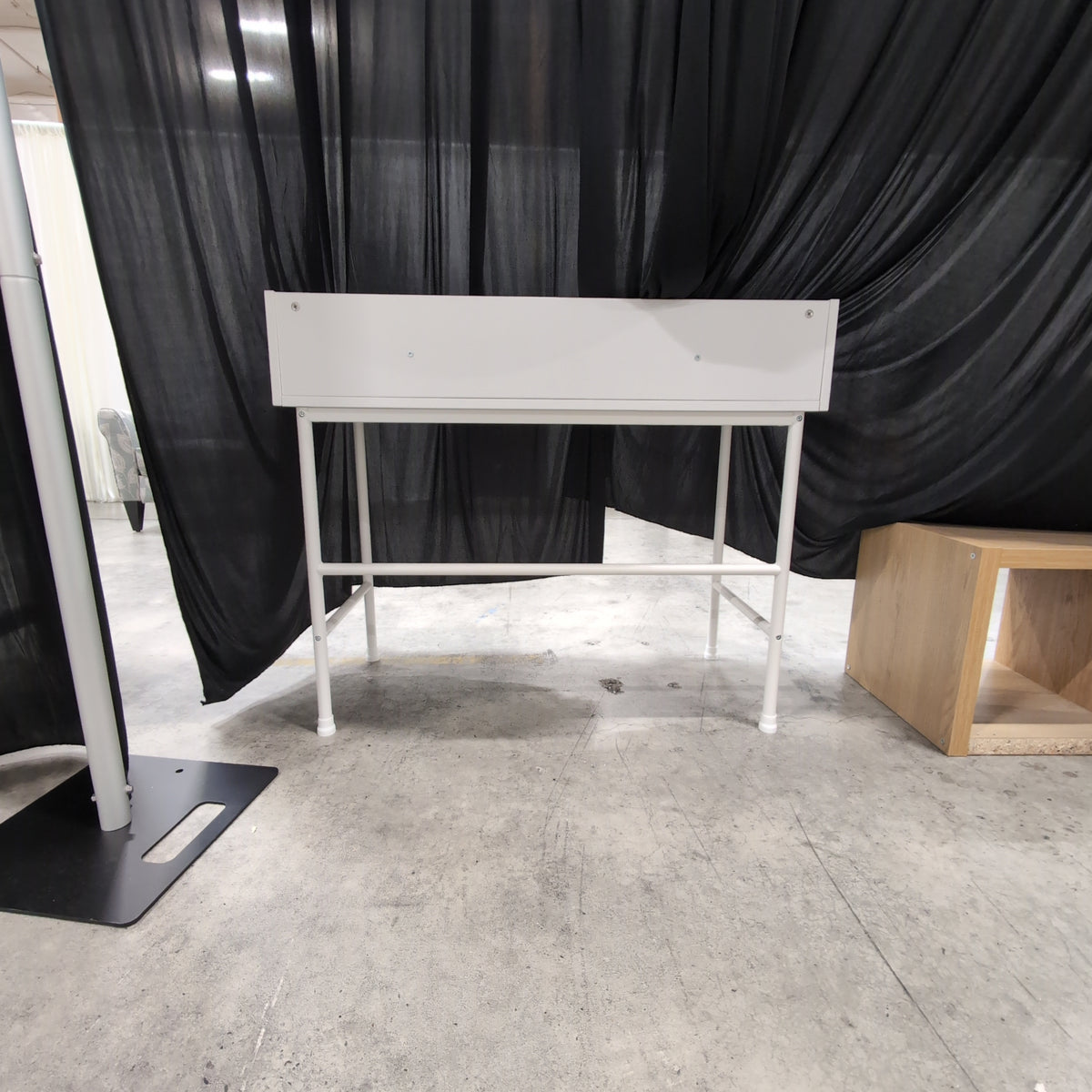 IKEA-White Minimalist Single-Drawer Desk with Cable Management