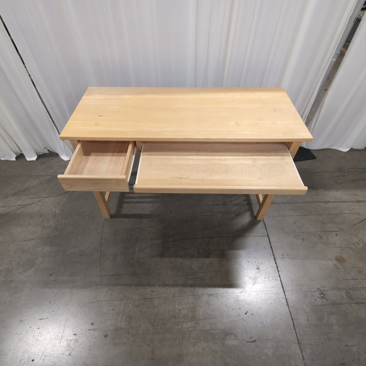 Blonde Wood Mission Style Desk with Keyboard Tray