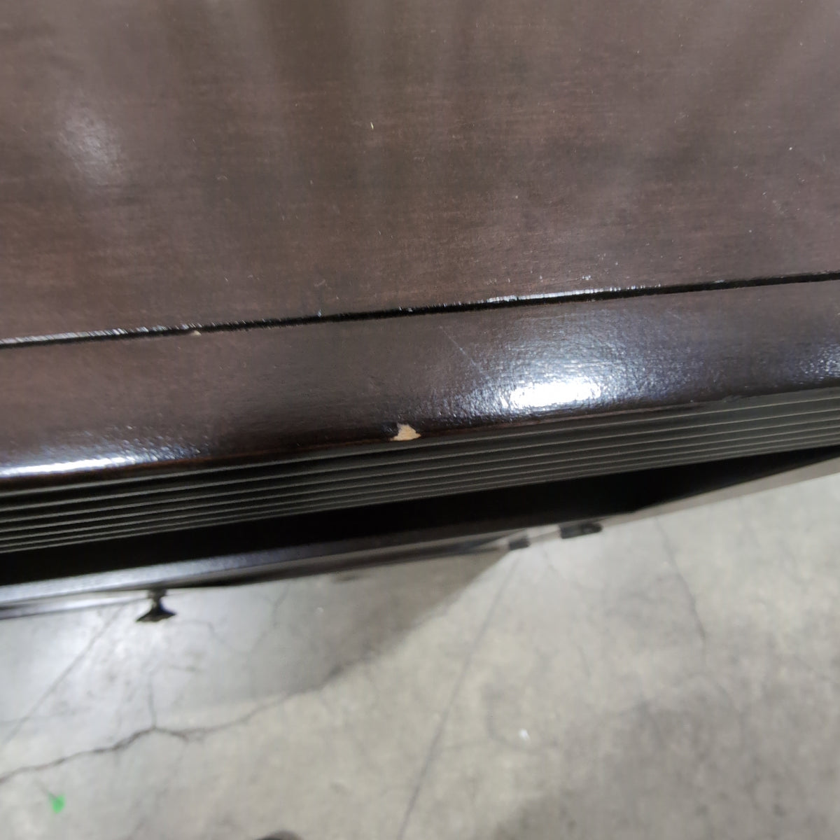 Dark Brown Wood TV Stand with Sliding Doors