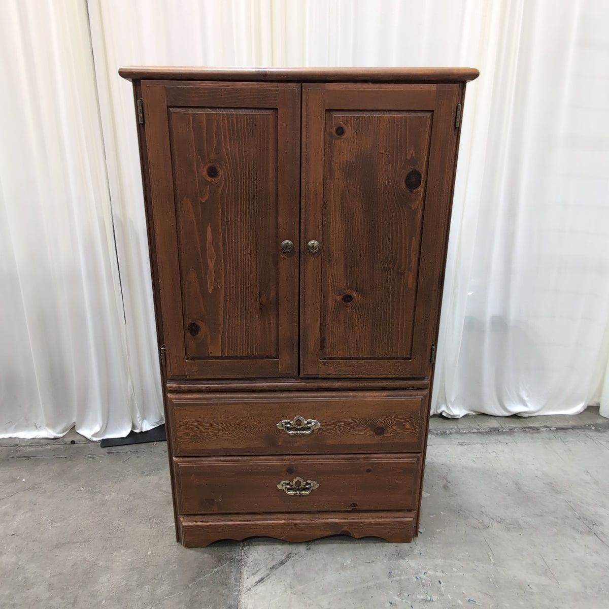 Rustic Pine Wood Small Armoire