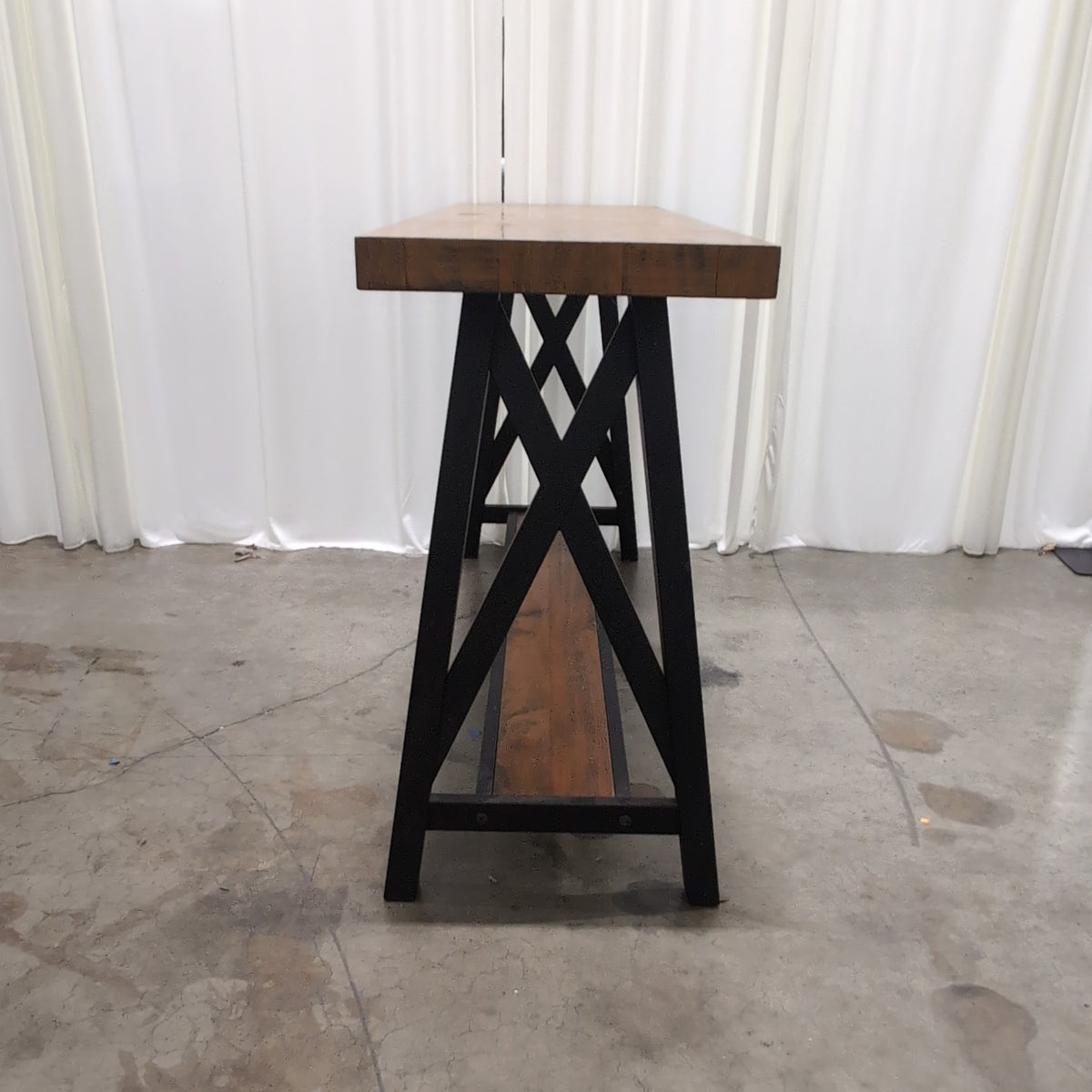 Industrial Style Wood and Metal Bench