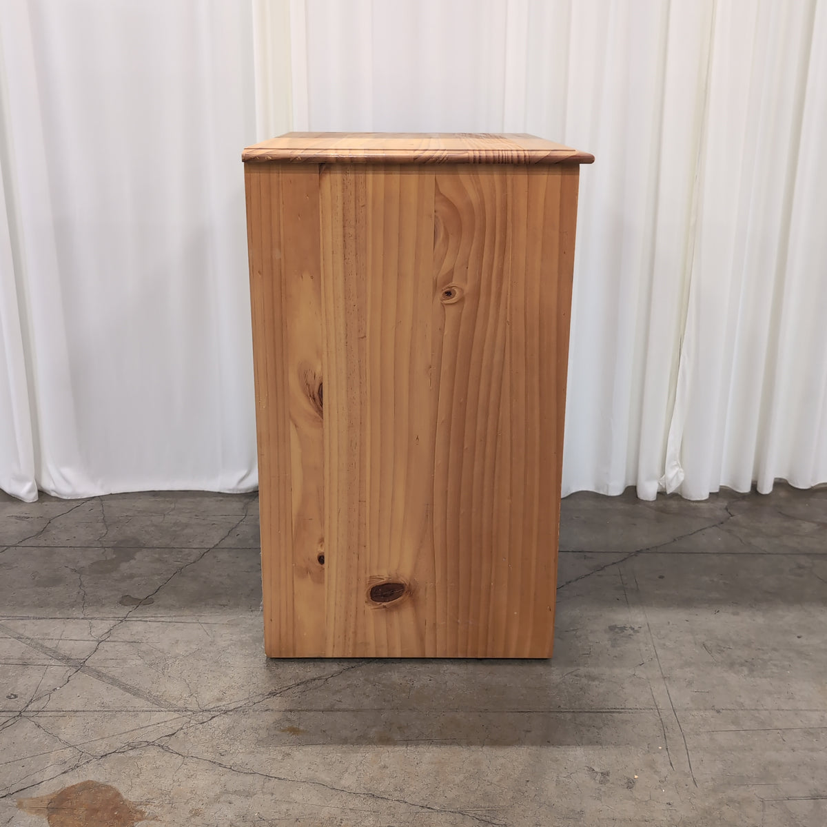 Honey Pine Wood Single Drawer Nightstand