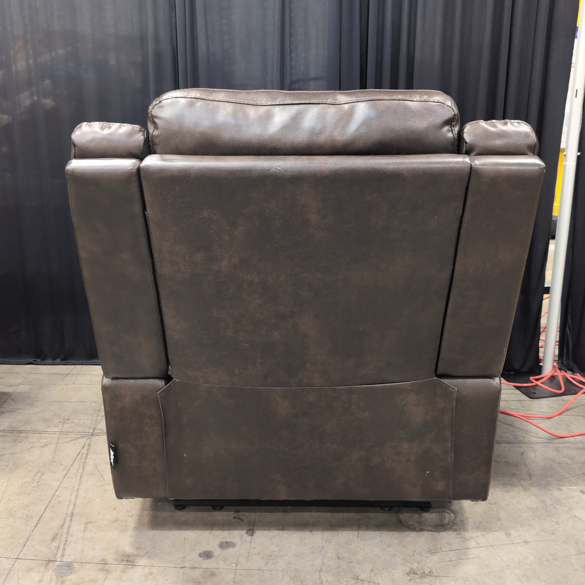 Brown Faux Leather Recliner Chair with Side Lever