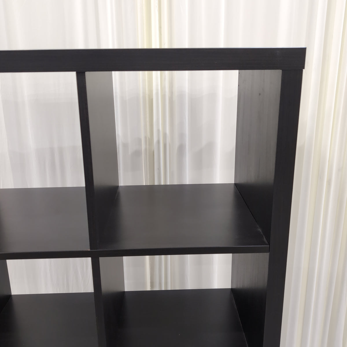 Modern Eight-Cube Storage Bookcase in Dark Gray Laminate