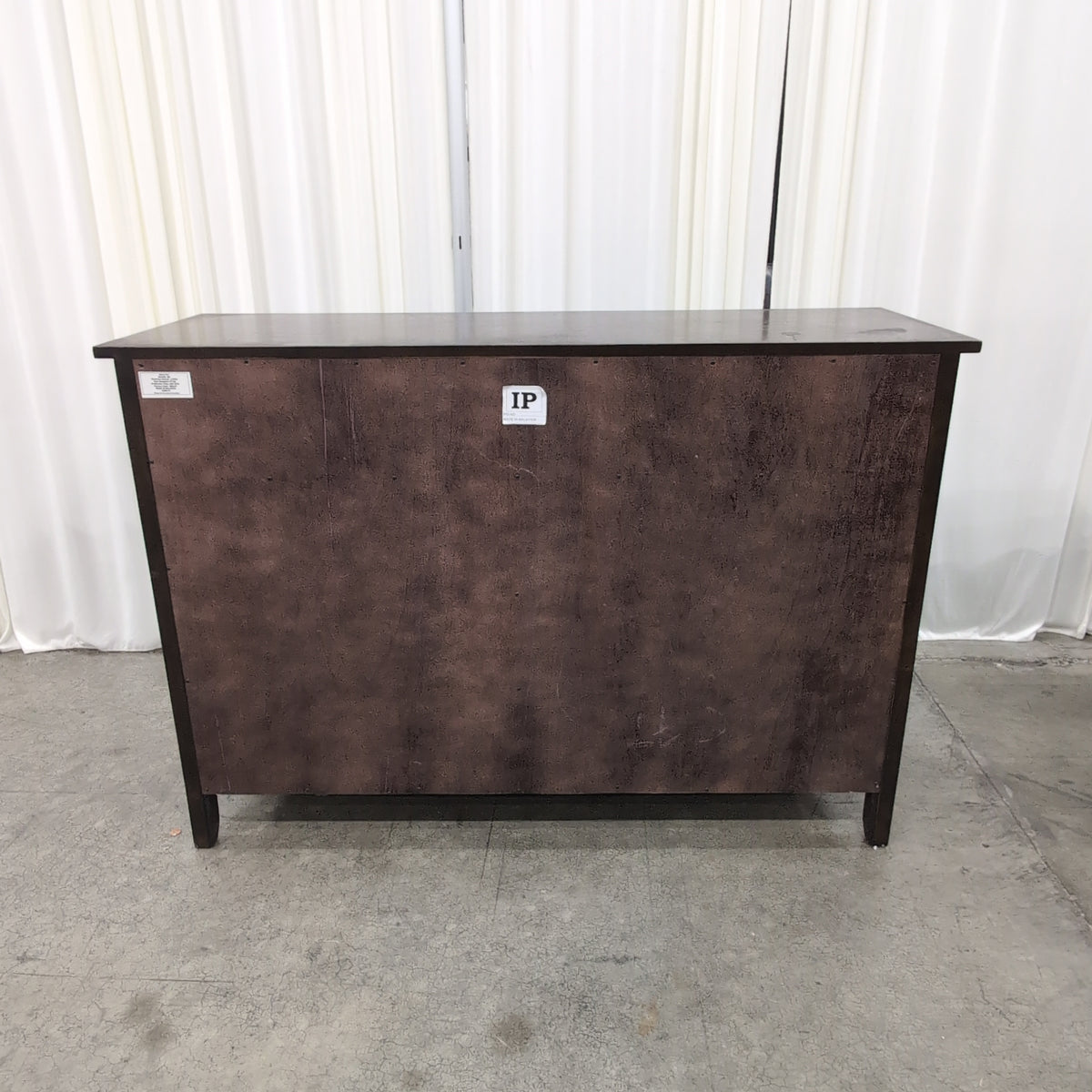 Dark Brown Wood Buffet with Sliding Door
