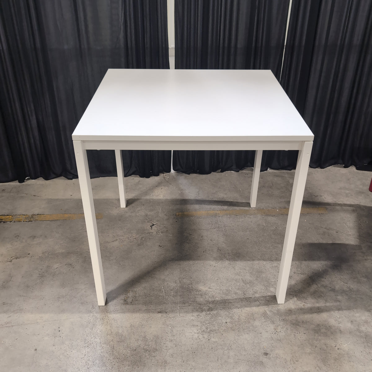 Square Grey Top Dining Table with White Legs