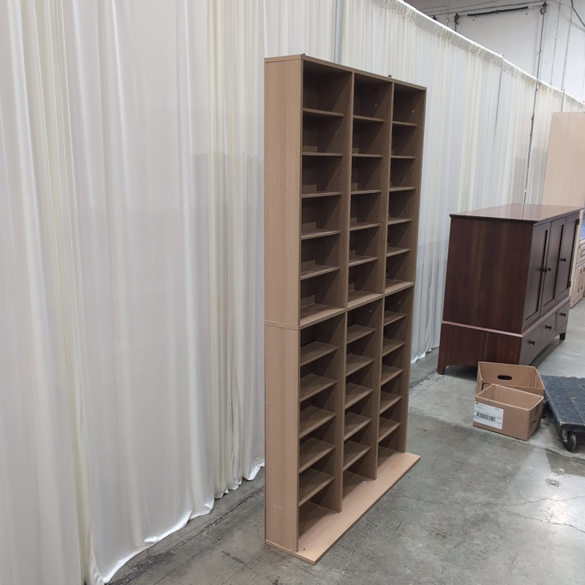 Light Brown Multi-Section Storage Unit in Laminate