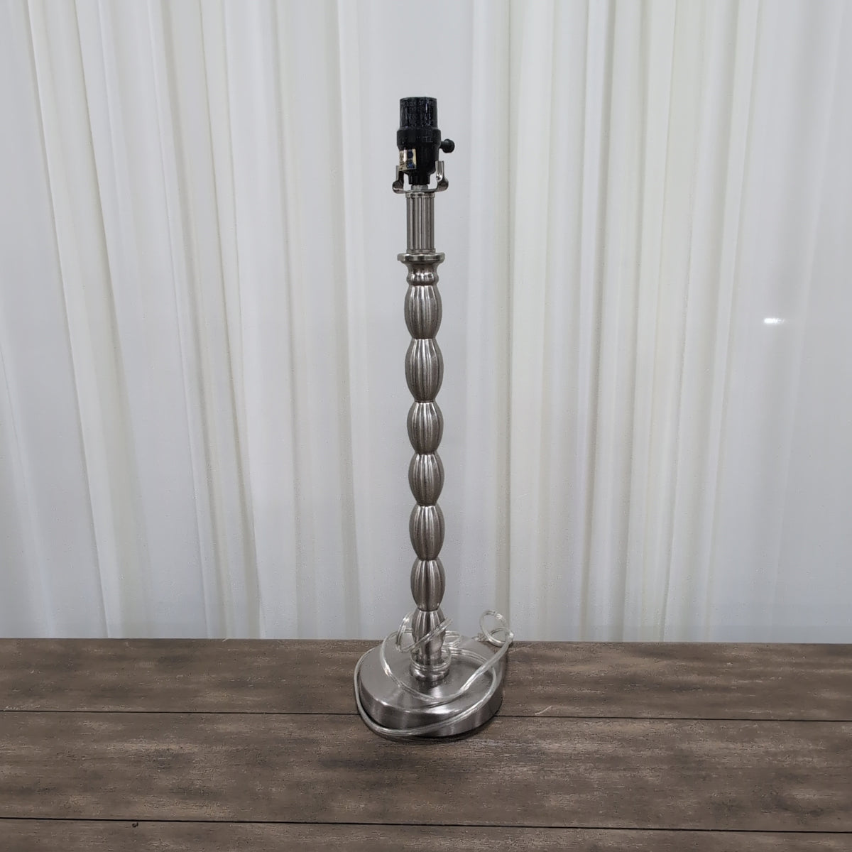 Brushed Nickel Stacked Oval Table Lamp