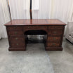 Traditional Mahogany Burl Top Executive Desk