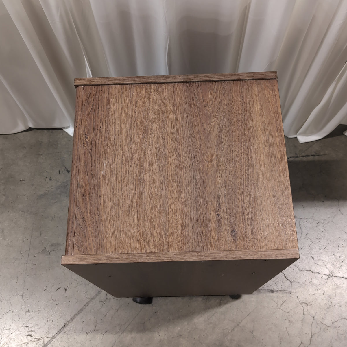 Functional Brown Wood Nightstand with Two Drawers