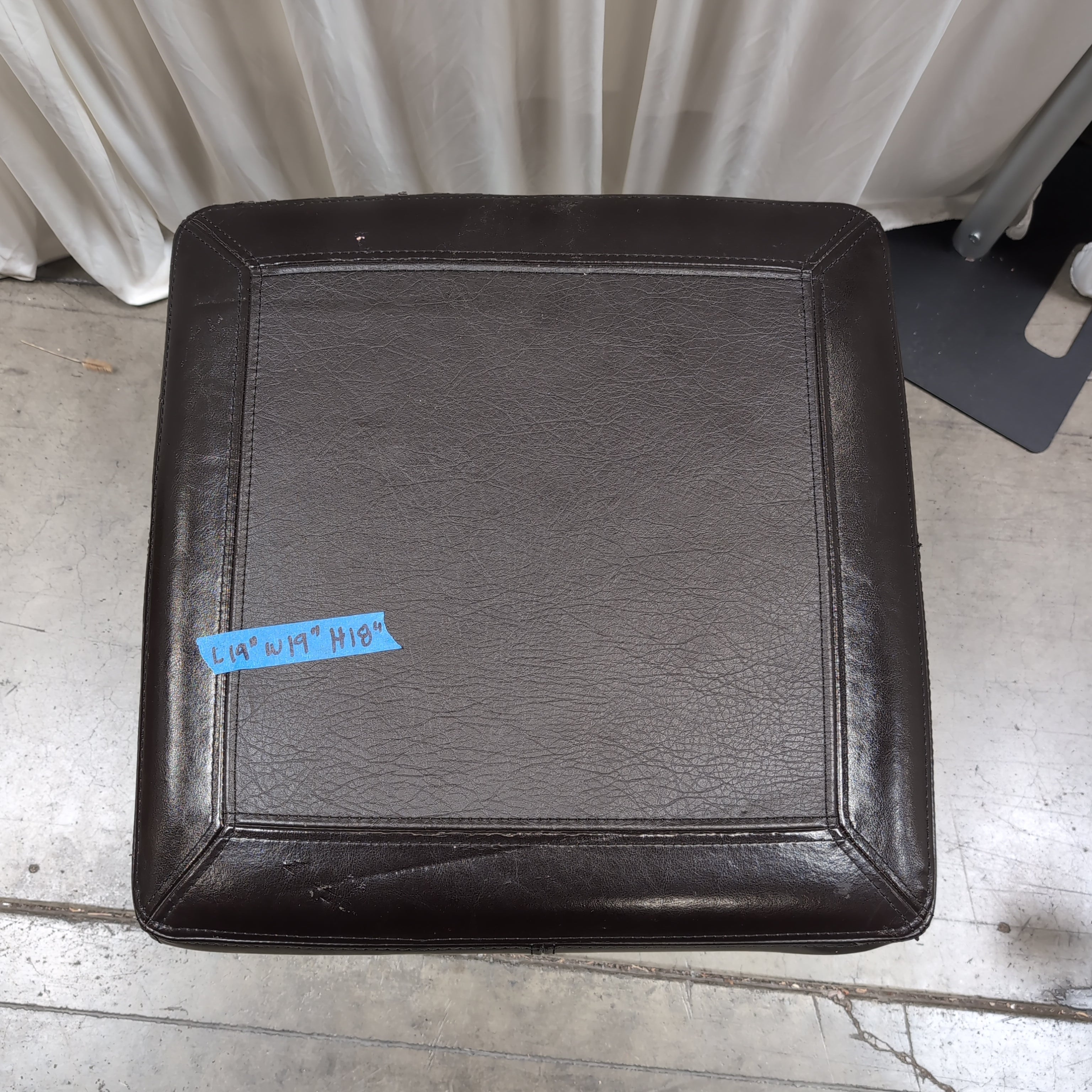 Dark Brown Faux Leather Storage Ottoman on Casters