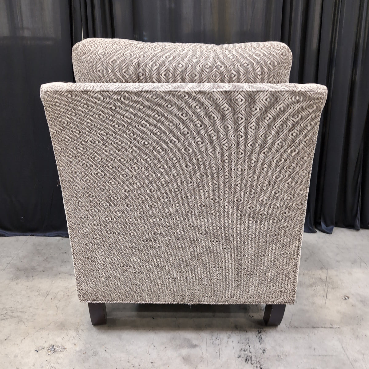 Tufted Beige Diamond Pattern Armchair