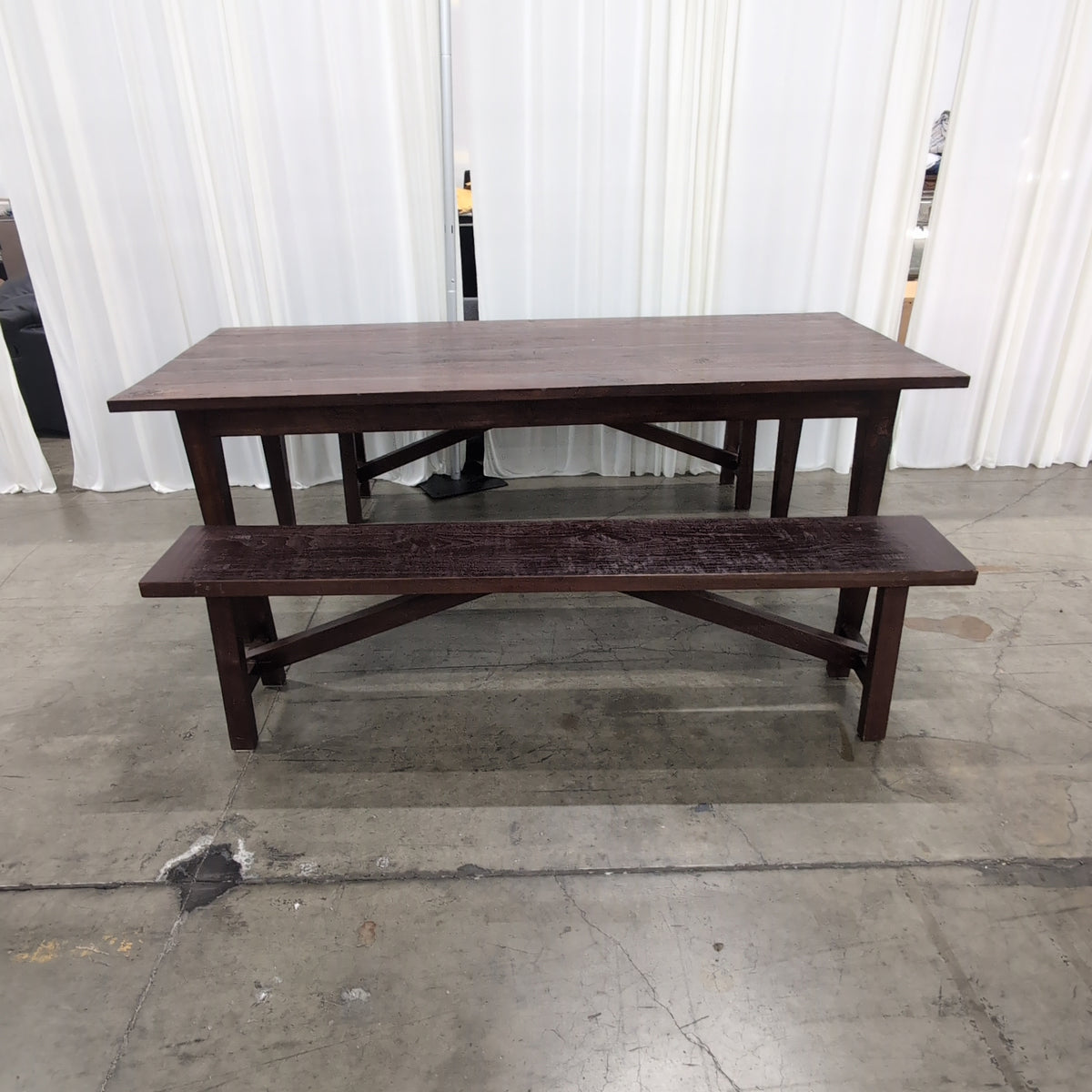 David Smith & co. Dark Stained Wood Farmhouse Style Dining Table