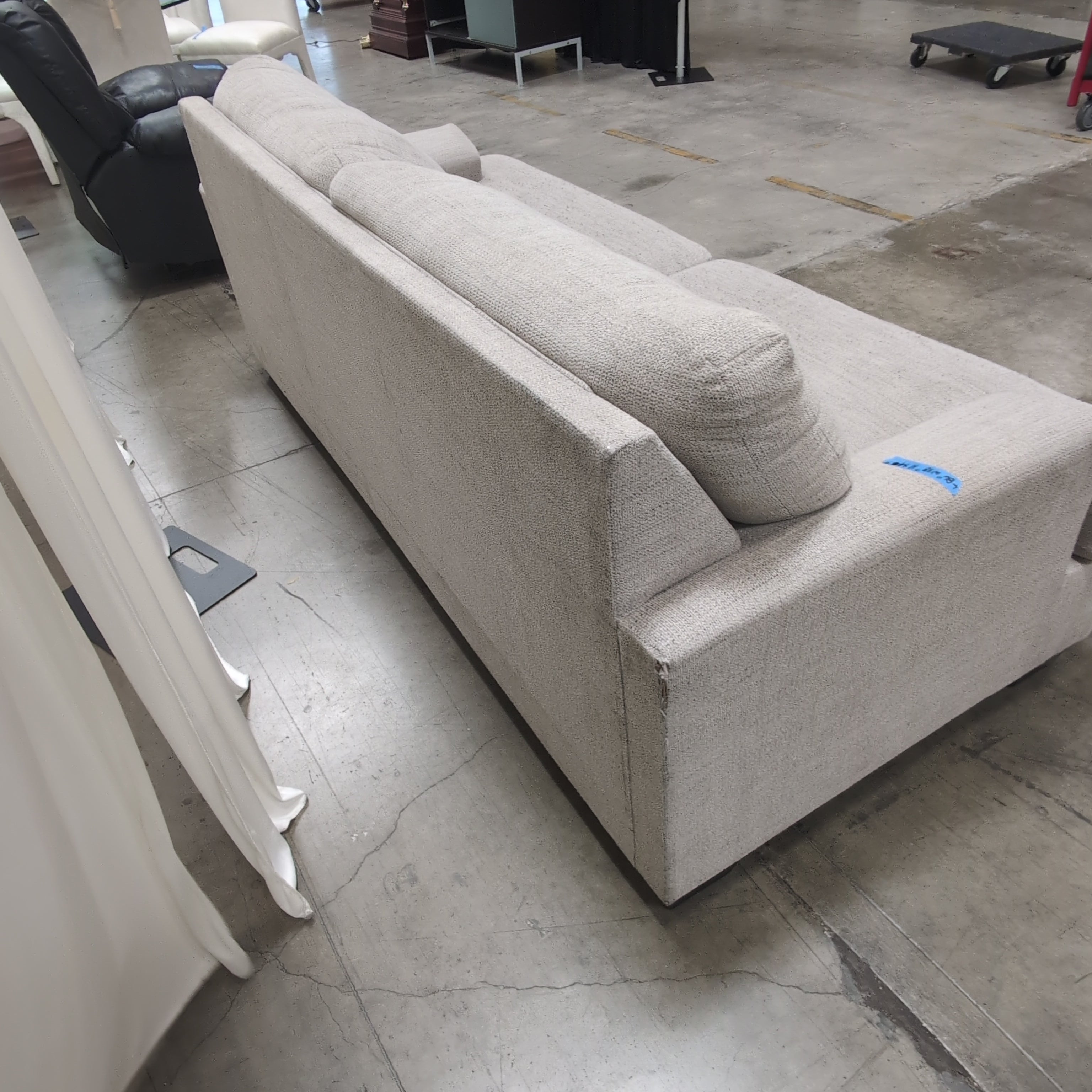 Textured Grey Two-Cushion Couch