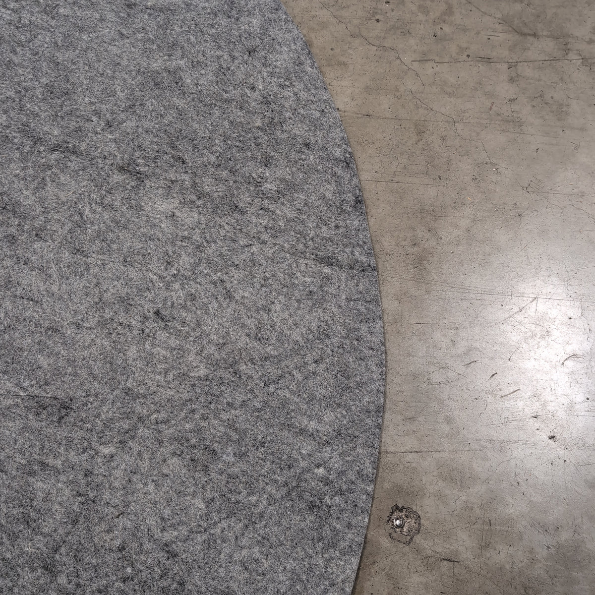 Grey Round Felt Area Rug