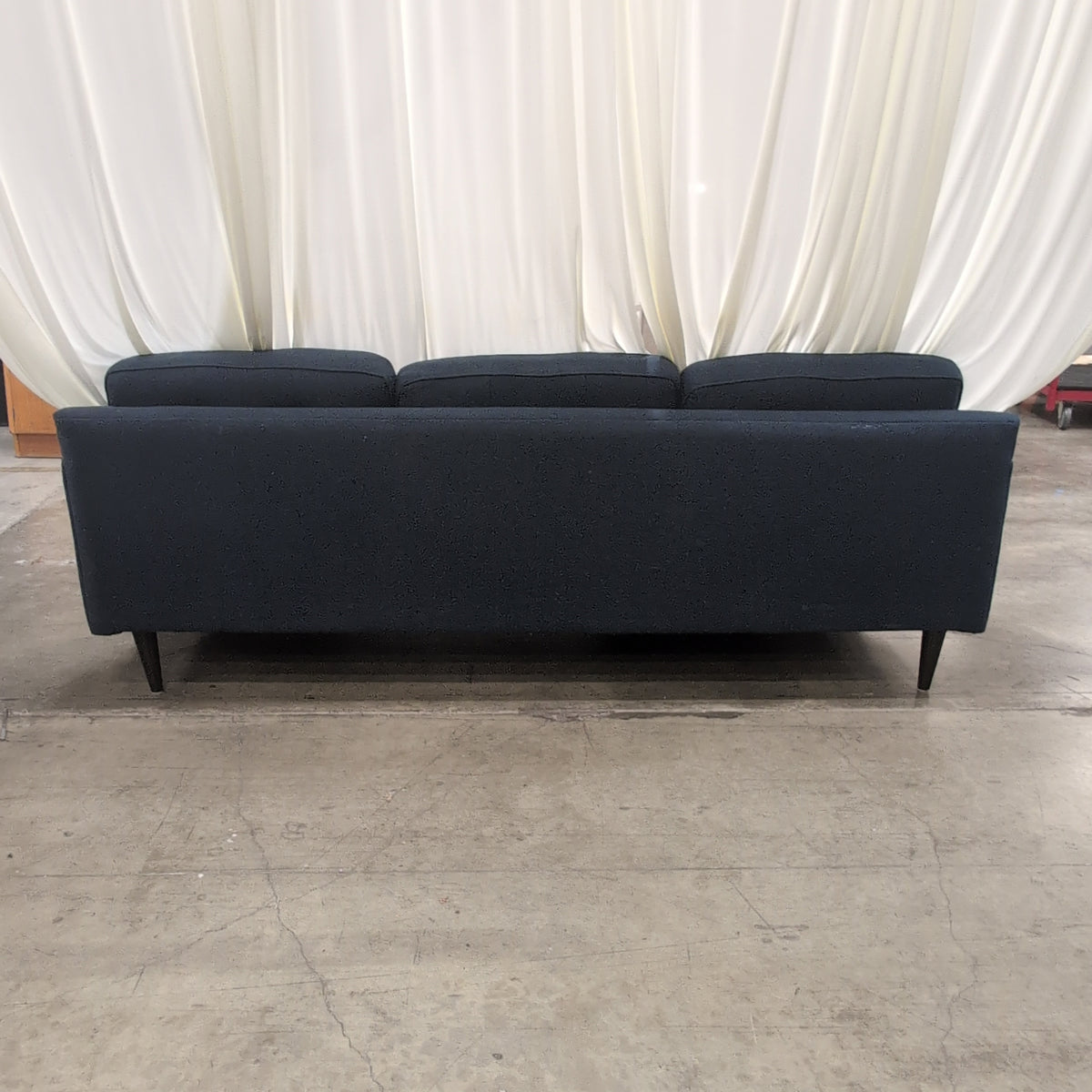 Modern Dark Blue Tufted Sectional Couch in Fabric