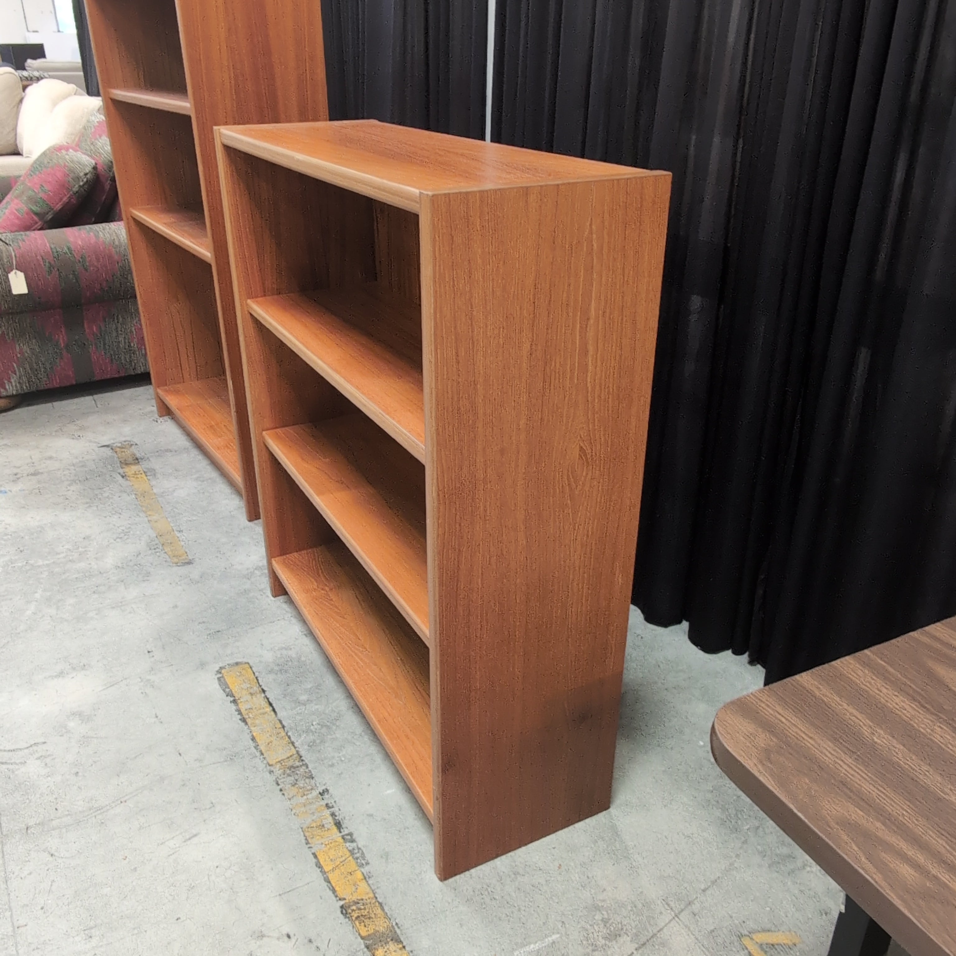 Warm Toned Mid-Century Modern Three-Shelf Bookcase