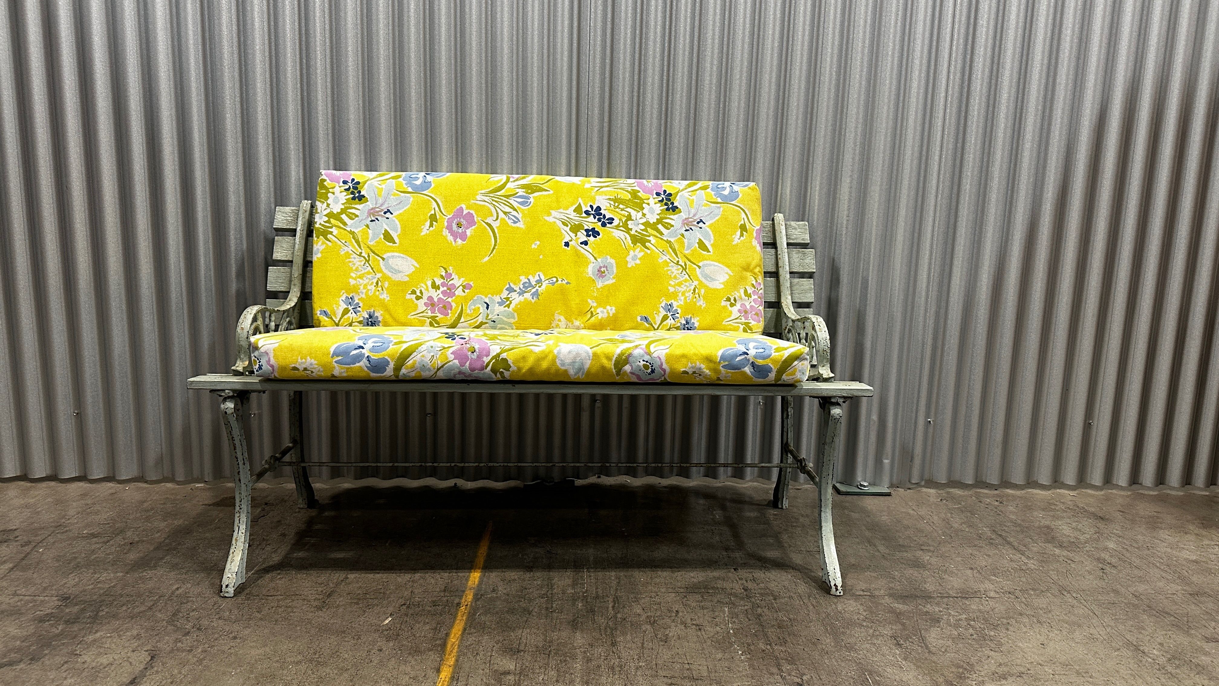 Exterior Garden / Entry Way Bench with custom cushions