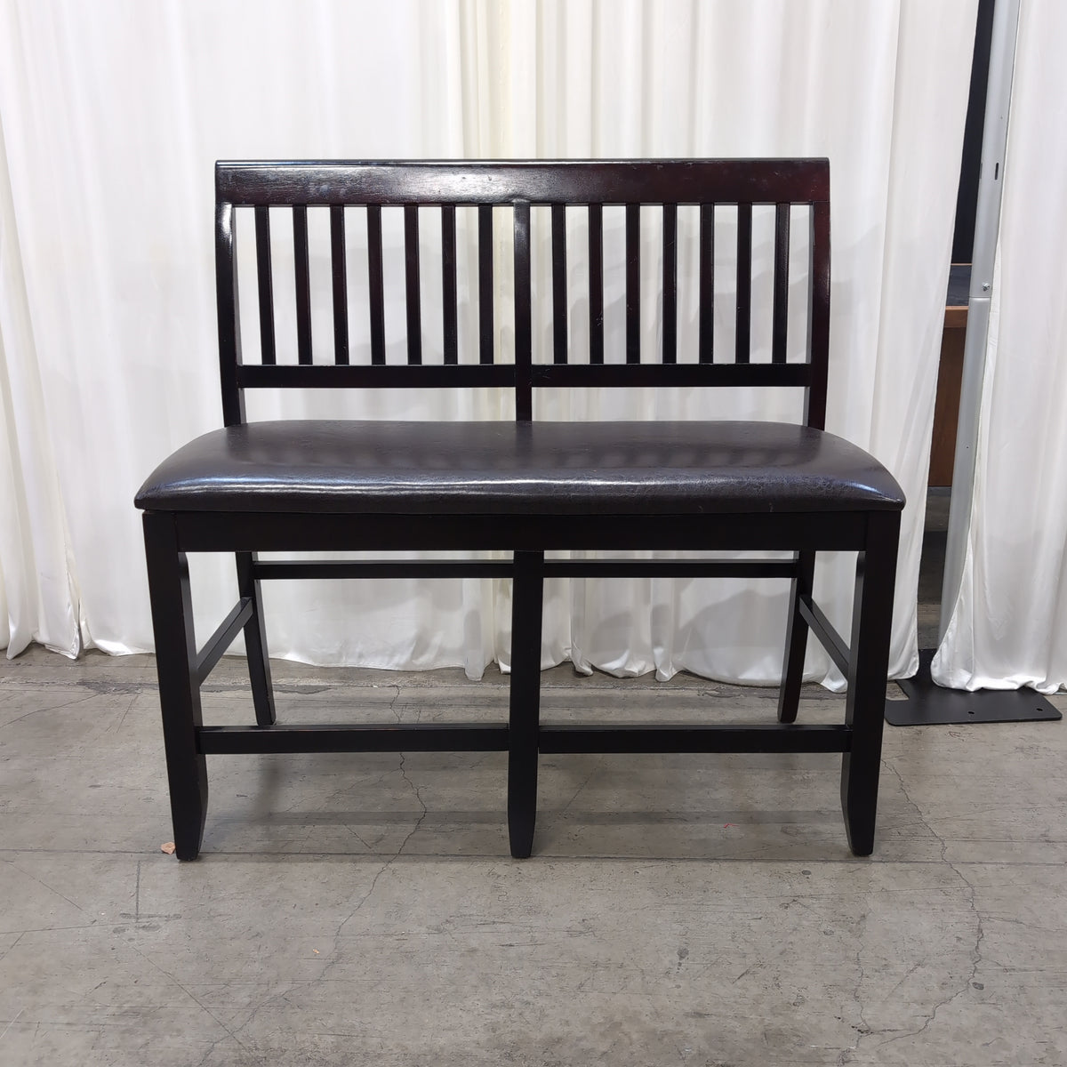 Dark Wood Rectangular Dining Table with Six Chairs