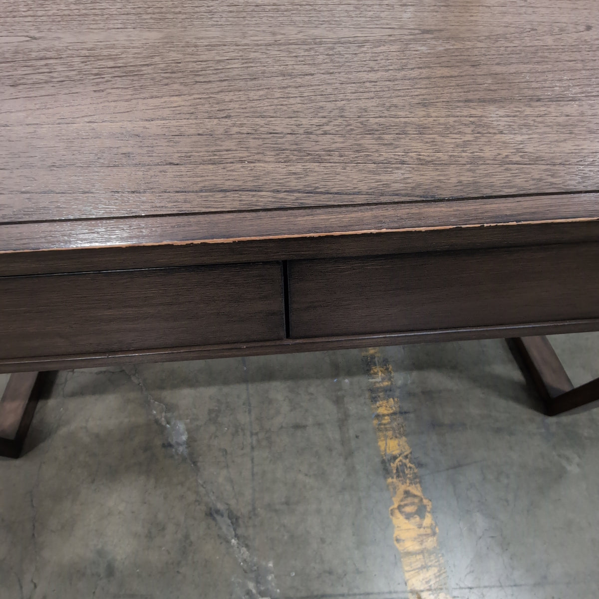 Dark Wood Writing Desk with a Patterned Top