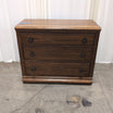 Traditional Brown Wood Three-Drawer Dresser with Ornate Hardware