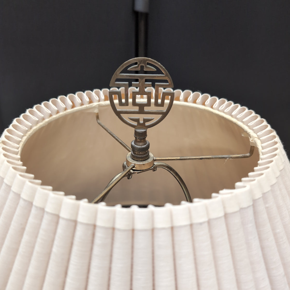 Vintage Floral Ceramic Table Lamp with Pleated Shade
