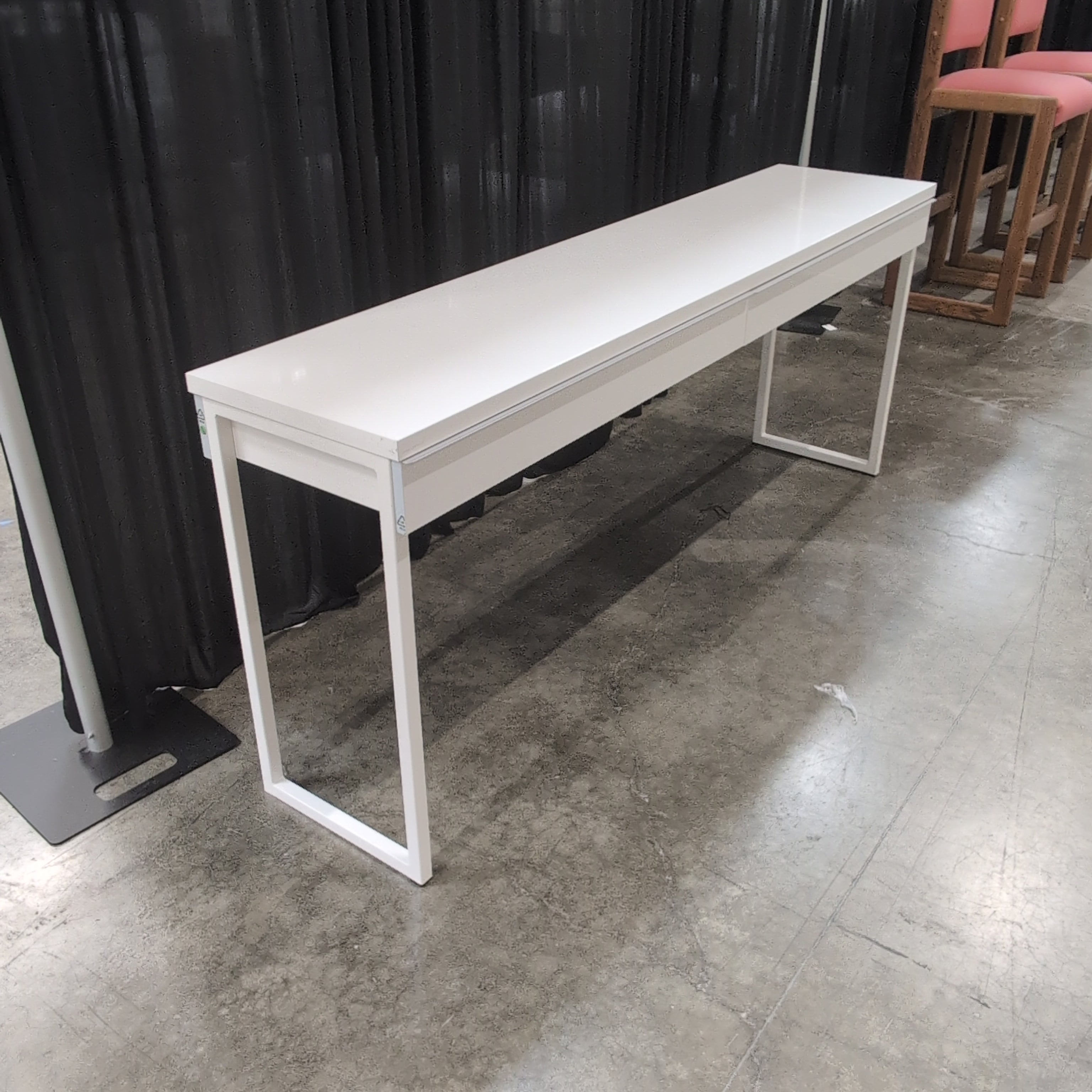 Off-White Minimalist Console Table with Two Drawers