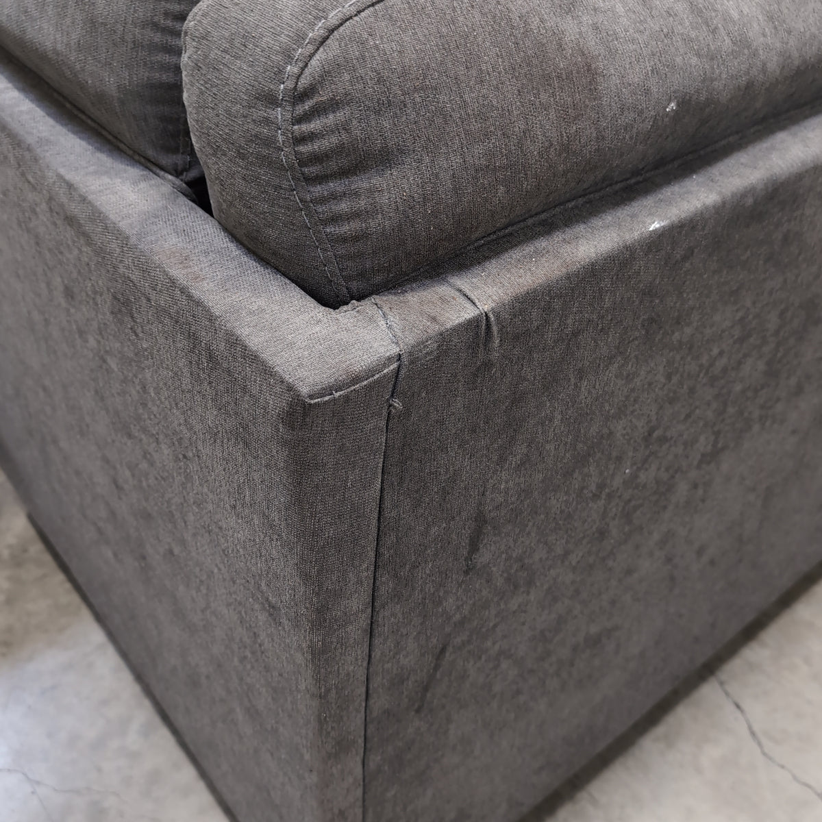 Charcoal Gray Fabric L-Shaped Sectional Couch