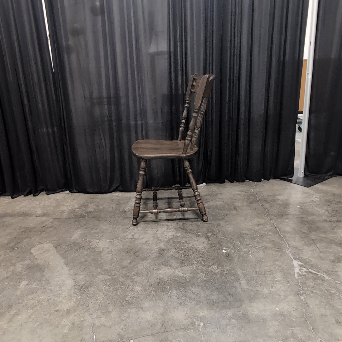 Dark Brown Spindle Back Dining Chair in Wood