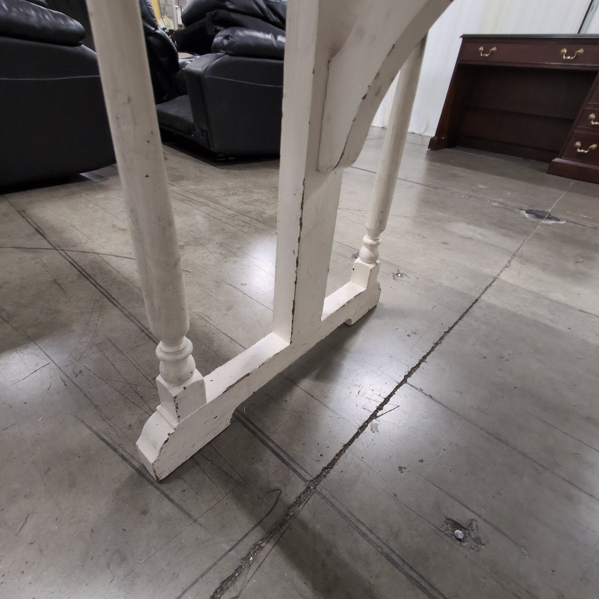 White Farmhouse Style Wood Dining Table in Painted Finish