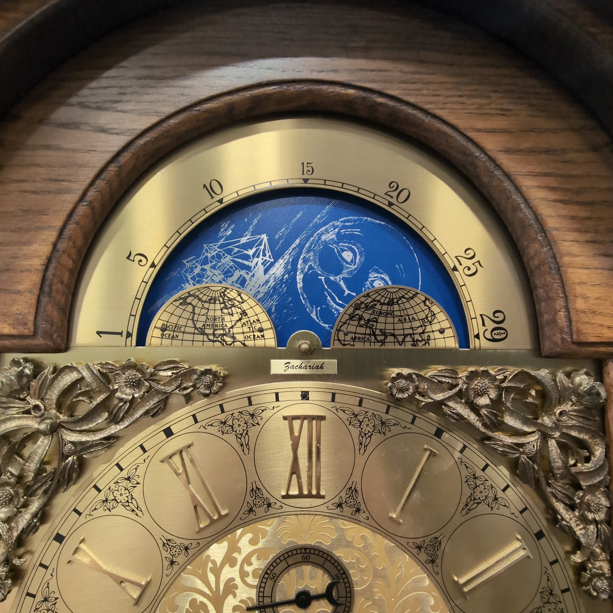 Zachariah Maples Grandfather Clock co. Classic Moon Phase Grandfather Clock in Wood