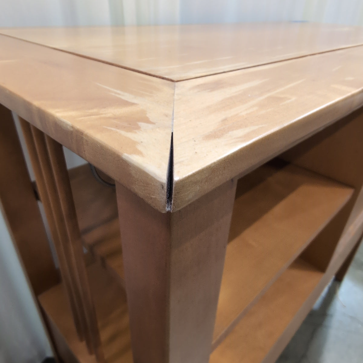 Natural Tone Wood Bar Cabinet with Wine Rack