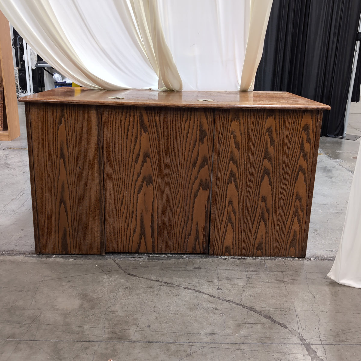 Two-Tone Hardwood Pedestal Desk with File Dividers