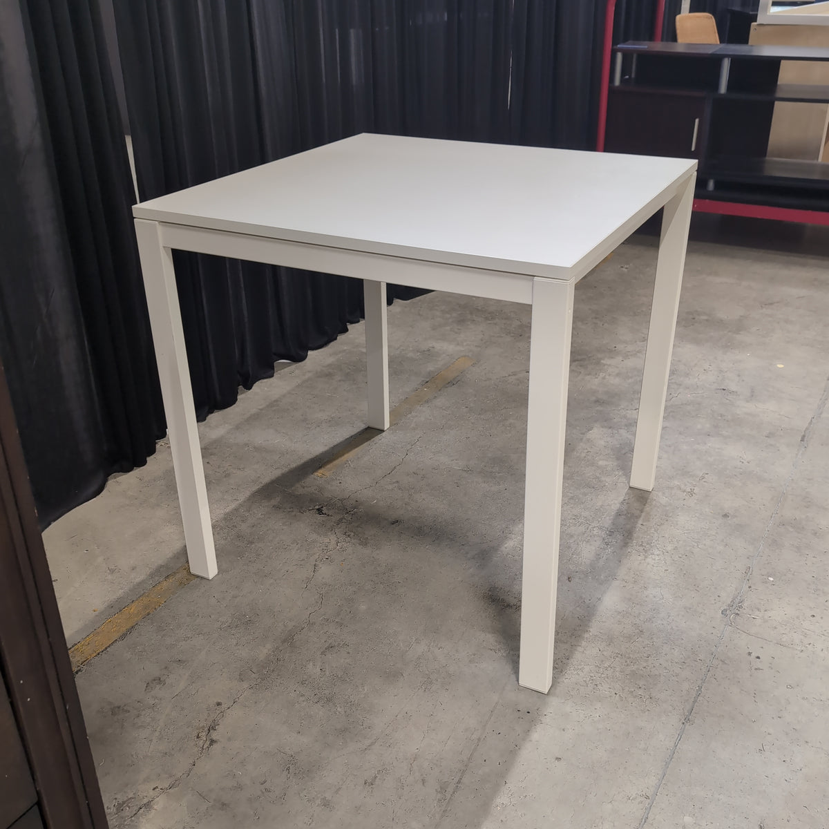 Square Grey Top Dining Table with White Legs