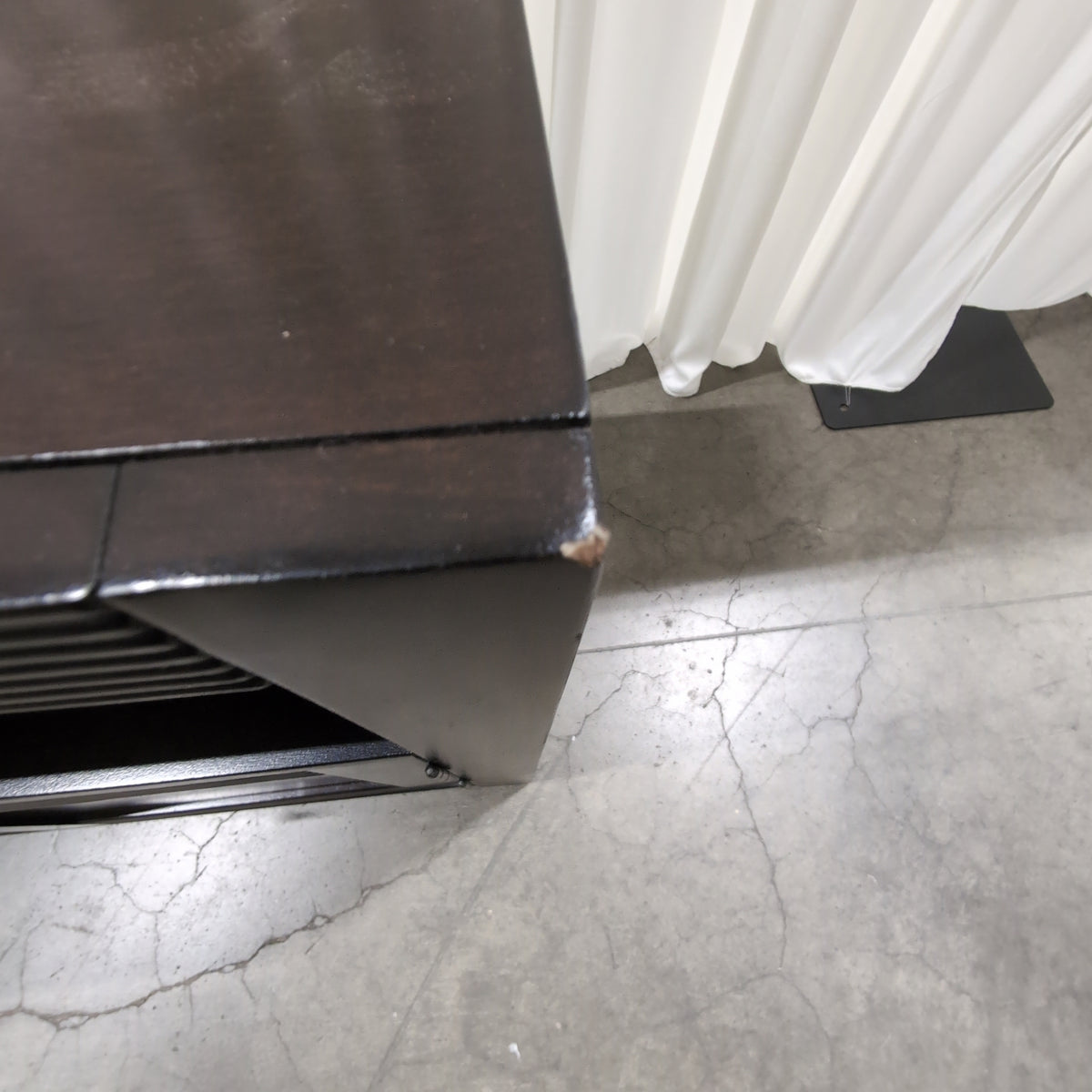 Dark Brown Wood TV Stand with Sliding Doors