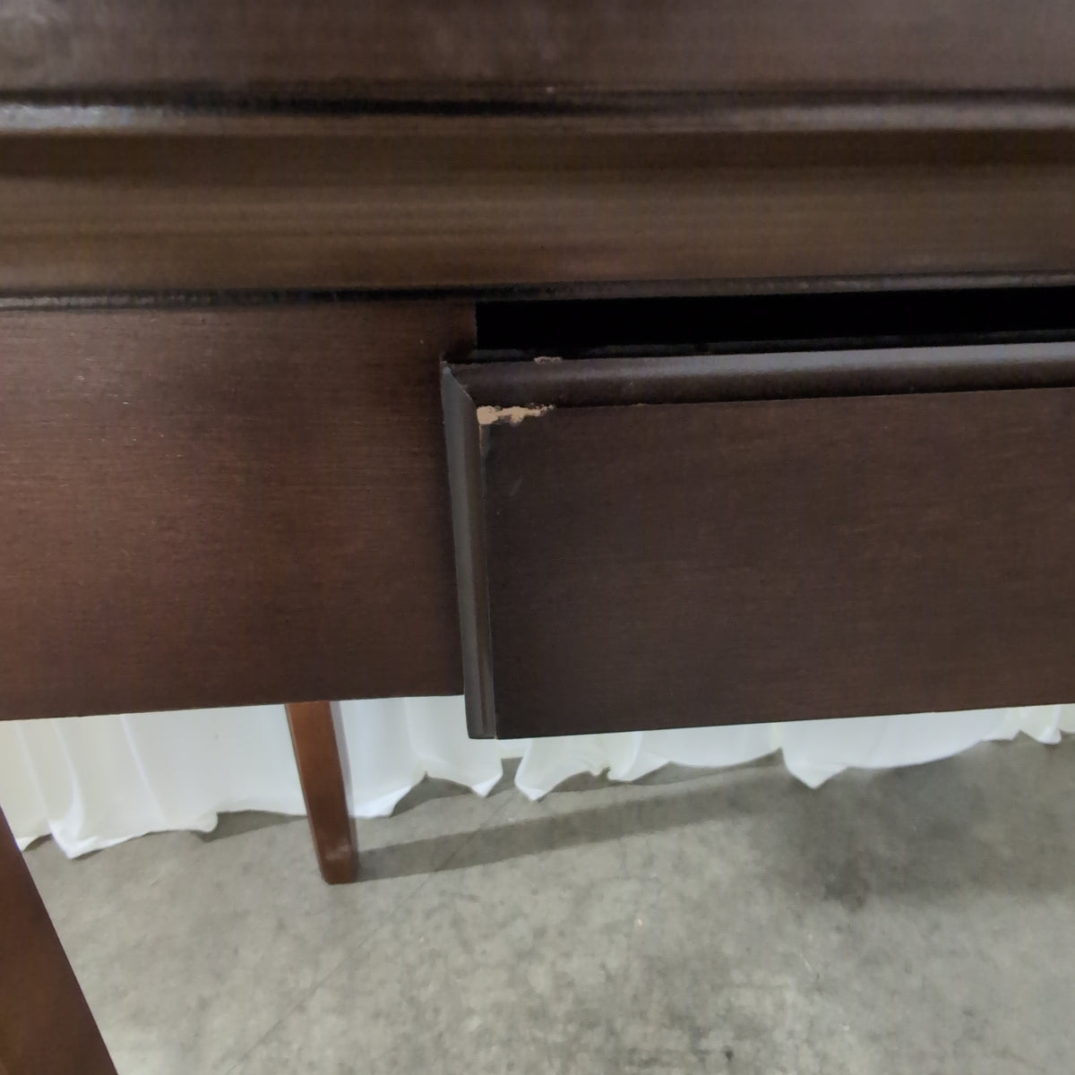 Dark Brown Wood Single-Drawer Desk