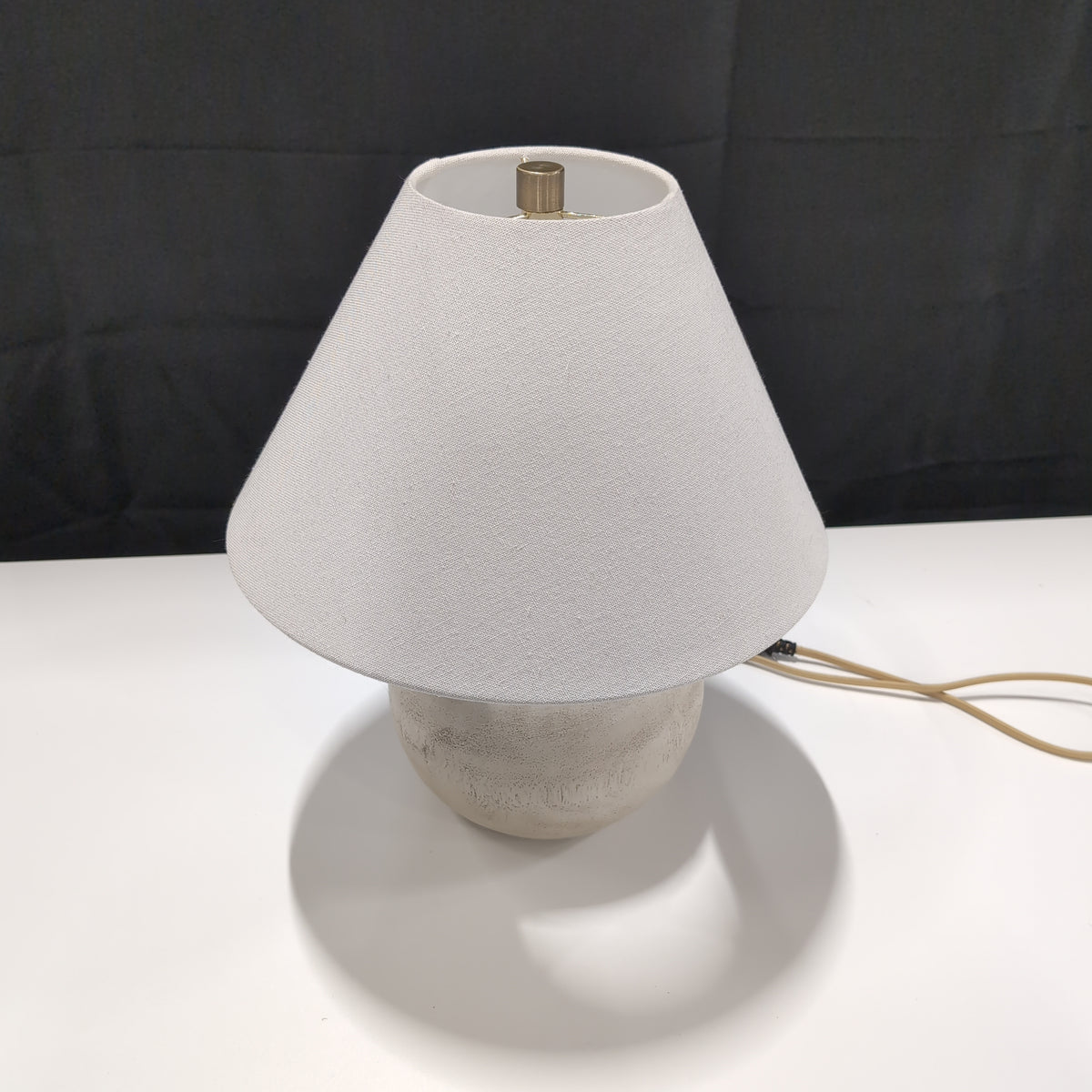 Cream Textured Ceramic Table Lamp with White Fabric Shade