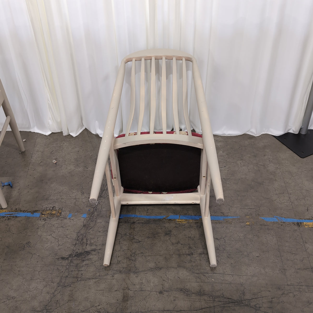Set of Four Light Gray Wood Spindle Back Dining Chairs